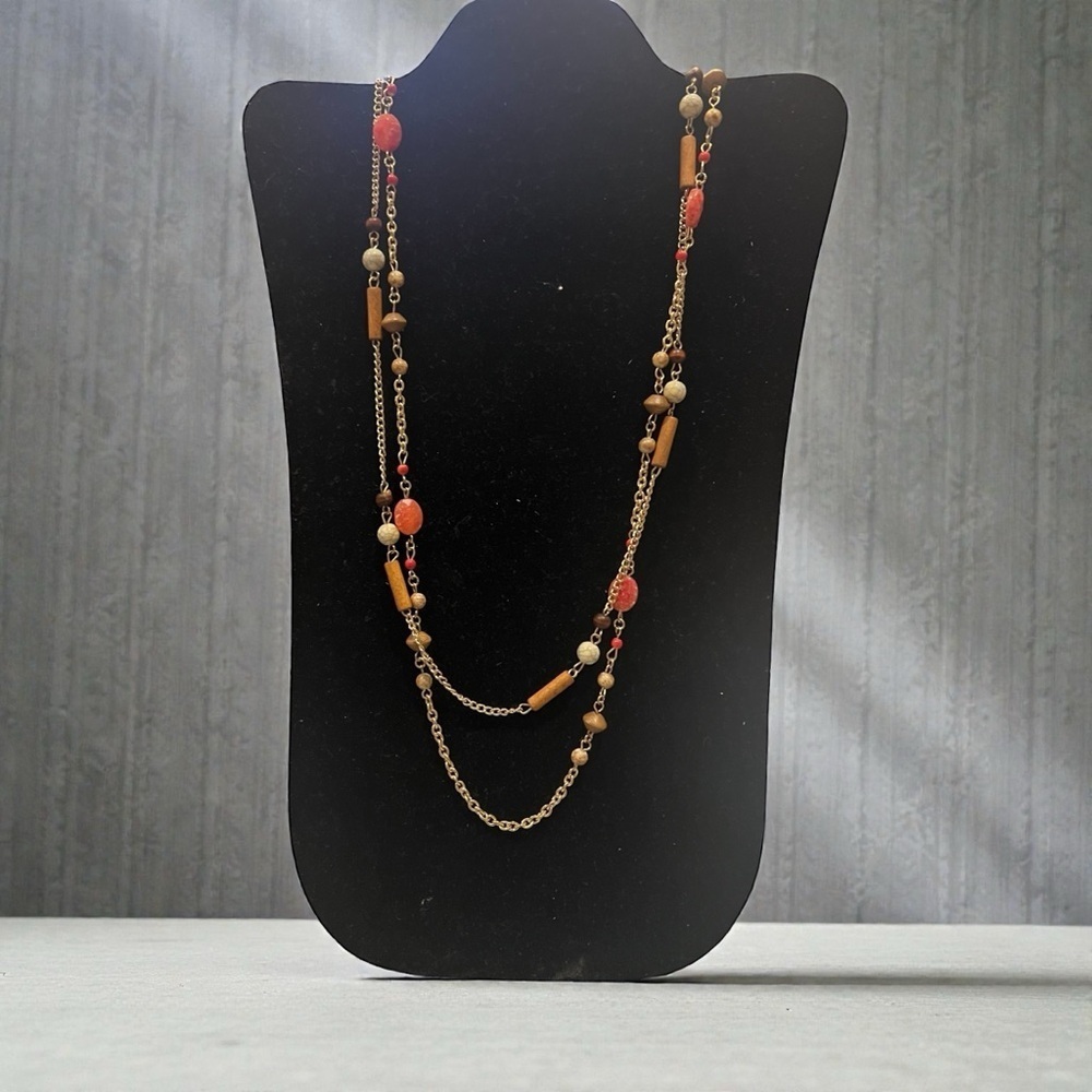 Elegant Long Mixed Media Beaded Necklace ✨